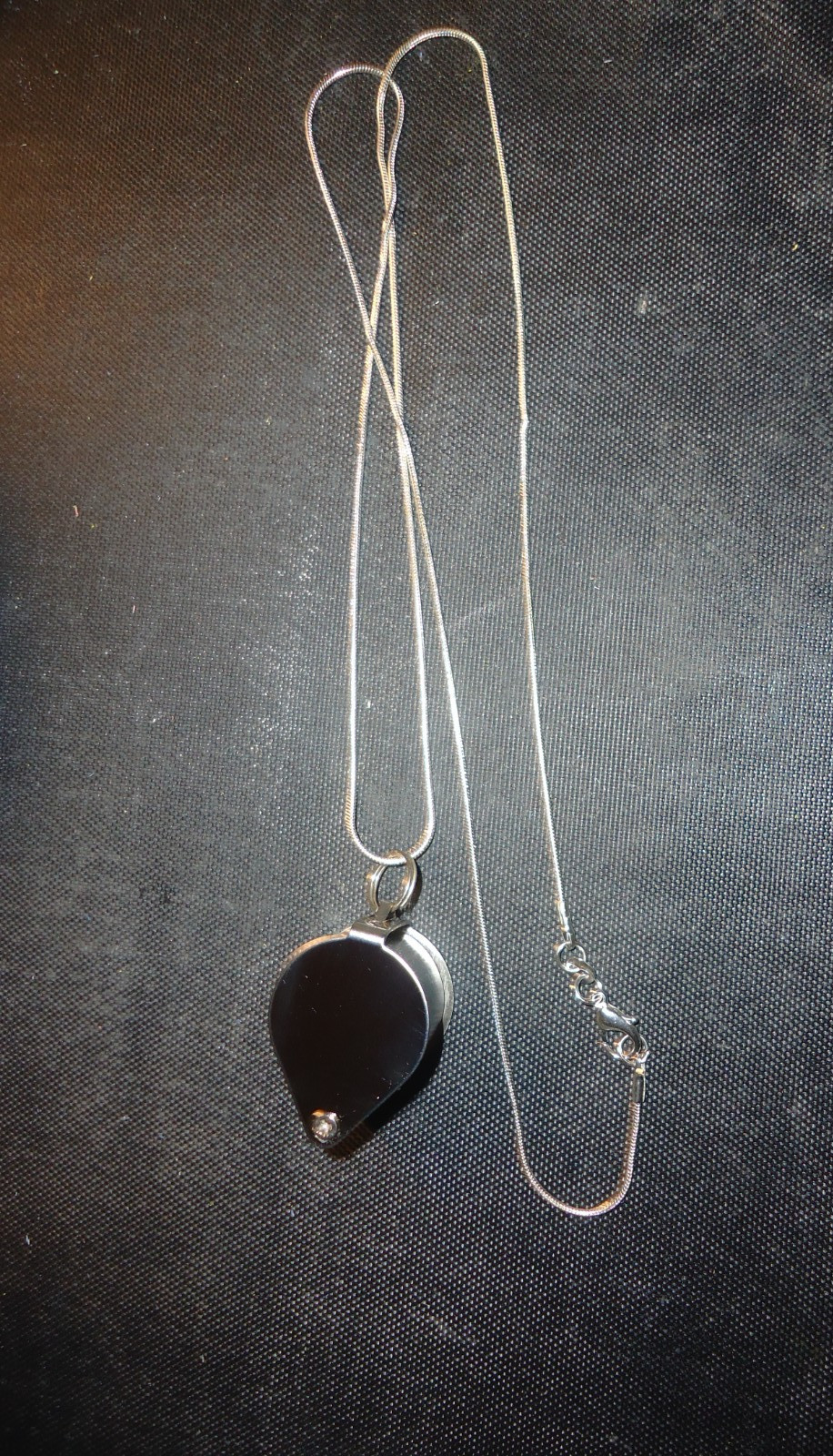 30x magnifier Reading Magnifying Glass Lens ”925 silver plate 28”chain