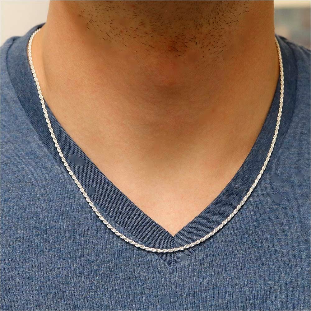 2MM Solid 925 Sterling Silver Italian DIAMOND CUT ROPE CHAIN Necklace Italy