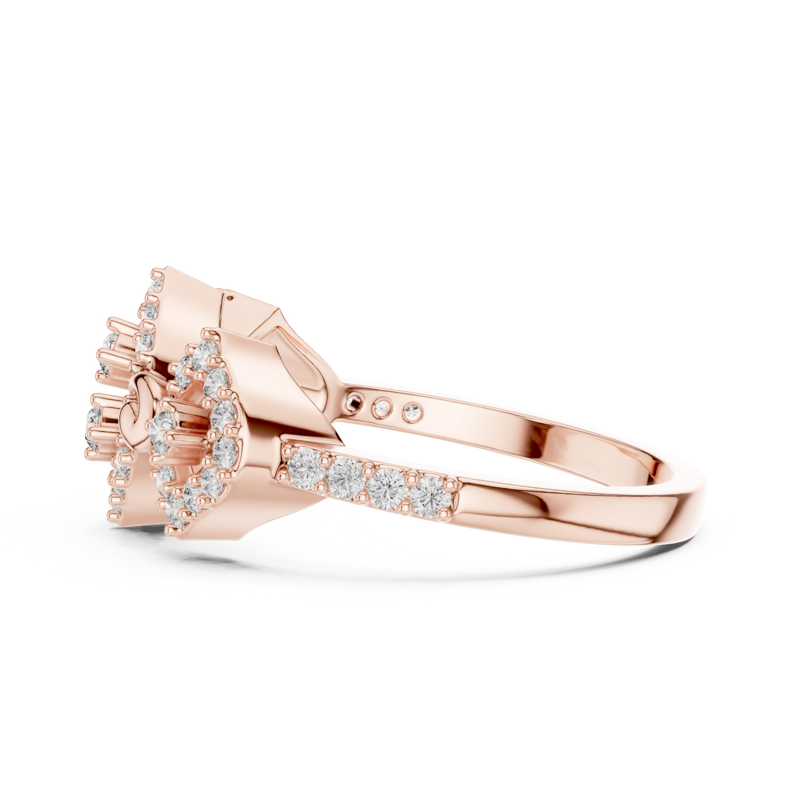 Natural Certified Anniversary D VVS1 Diamond Split Shank Ring 14k Gold Ovar