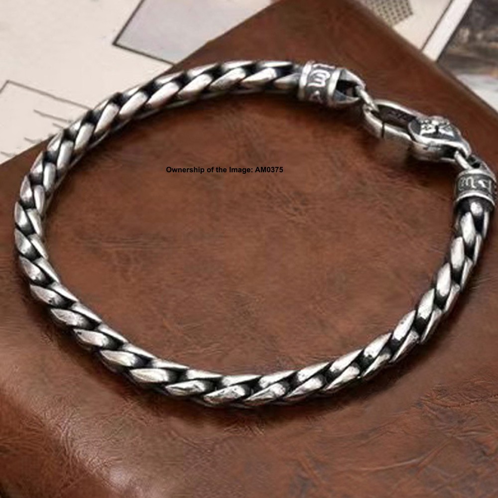 Pure 925 Sterling Silver 5mm Round Wheat Link Chain Women Men’s Bracelet 7.9inch