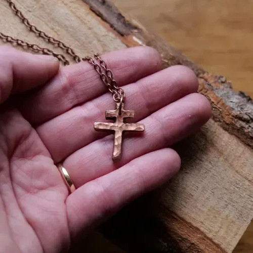 1 Pc Pure Copper Healing Cross Pendant, Ank Locket, Jewelry, Spiritual Kriya