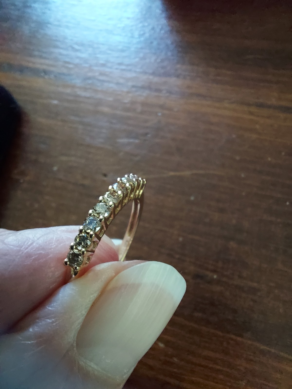 10k Yellow Gold .50ctw champagne Diamond Ring Size 9
