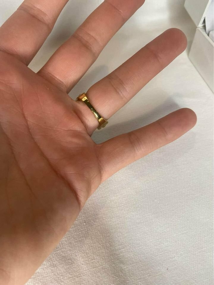 1.00 CTW Gold Over Silver Oval Link Set, Ring Size 7 MSRP $800 New W/ Tags