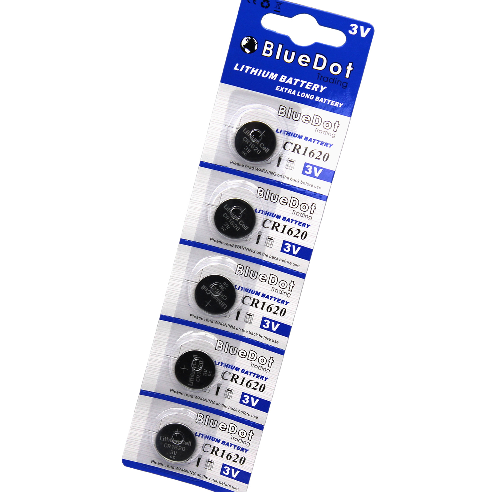 5 pcs Lithium Maganese Button Cell Battery CR1620 CR 1620 LM1620 3V RETAIL PACK