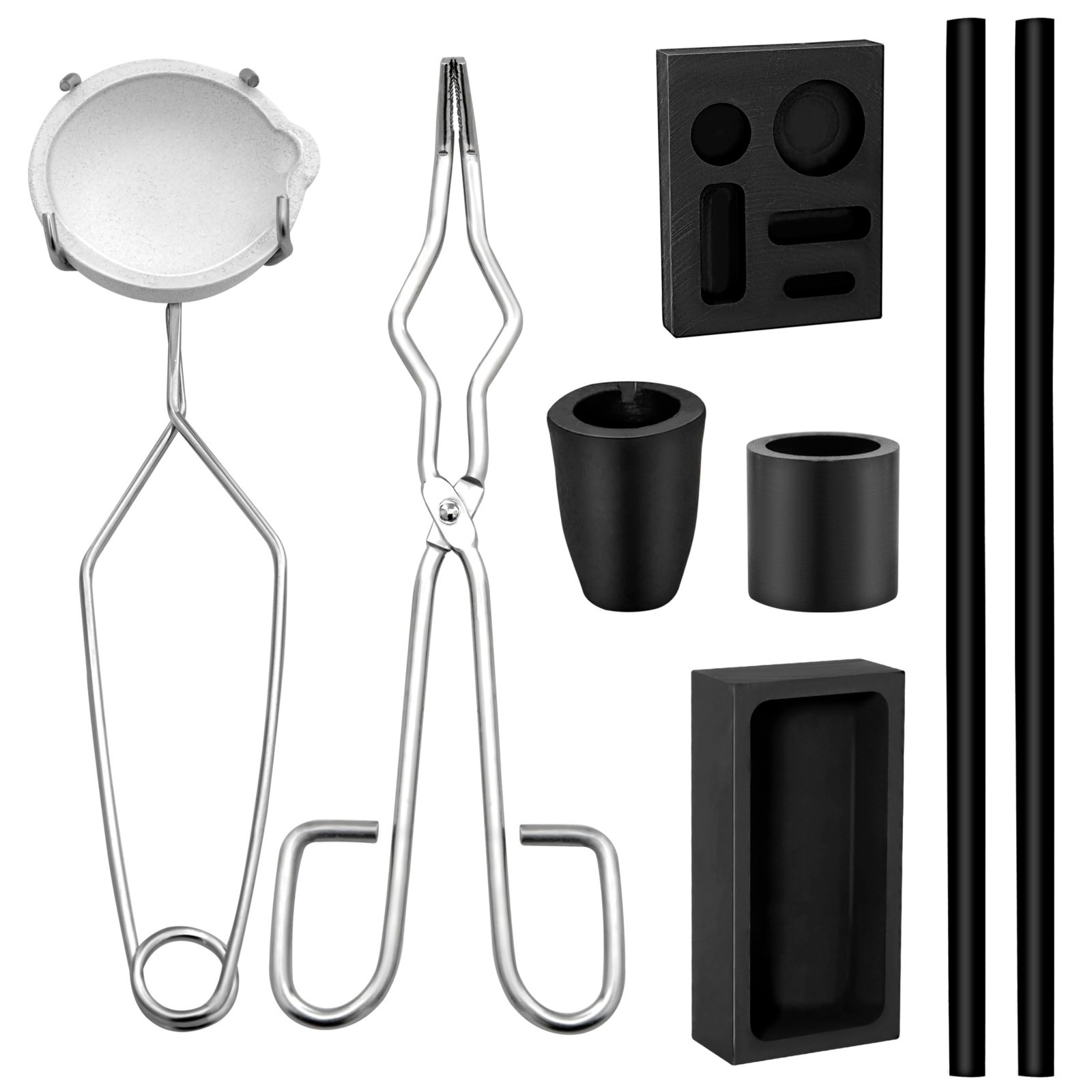 8 Pcs Graphite Crucible Melting Kit – Gold & Metal Casting Torch Set