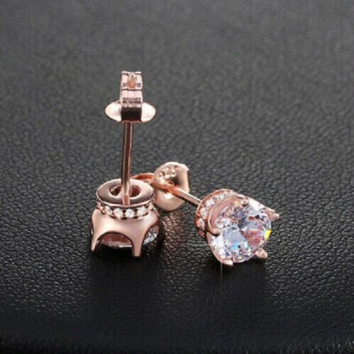 2Ct Lab Created Diamond Gorgeous Six Prong Stud Earrings 14K Rose Gold Over