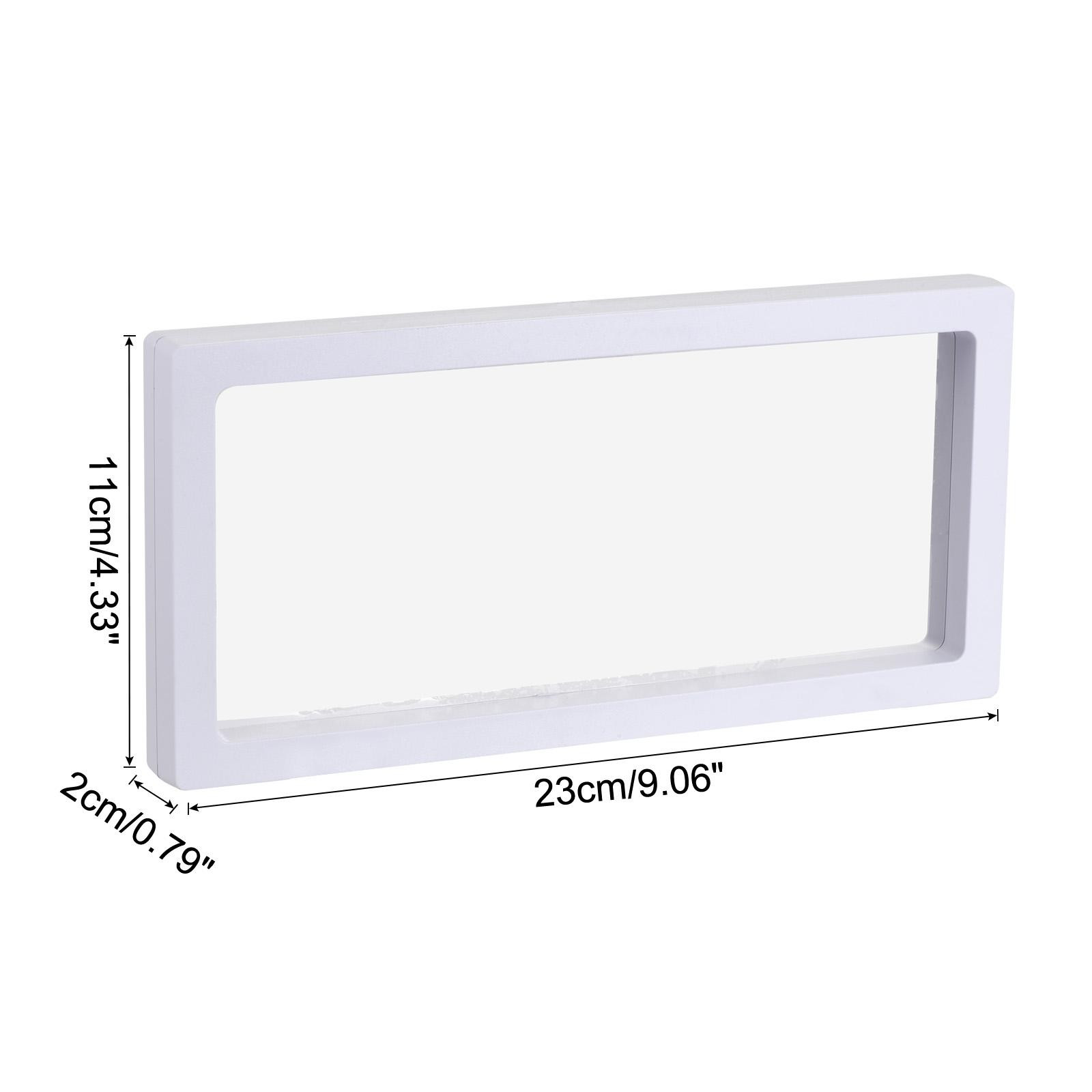 Floating Thin Film Display Box, ABS Frame Case 23cm x 11cm x 2cm White Pack of 1