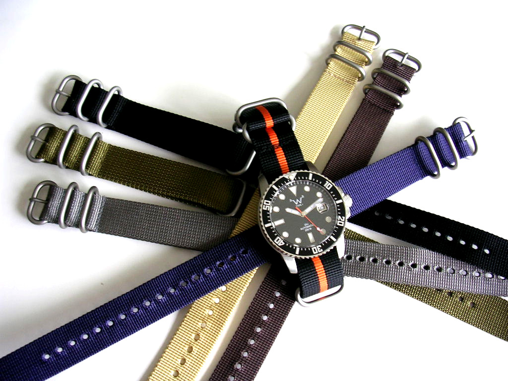 20mm Brown NATO G10 UTC HD nylon bond watch band strap IW SUISSE 18 20 22 24mm