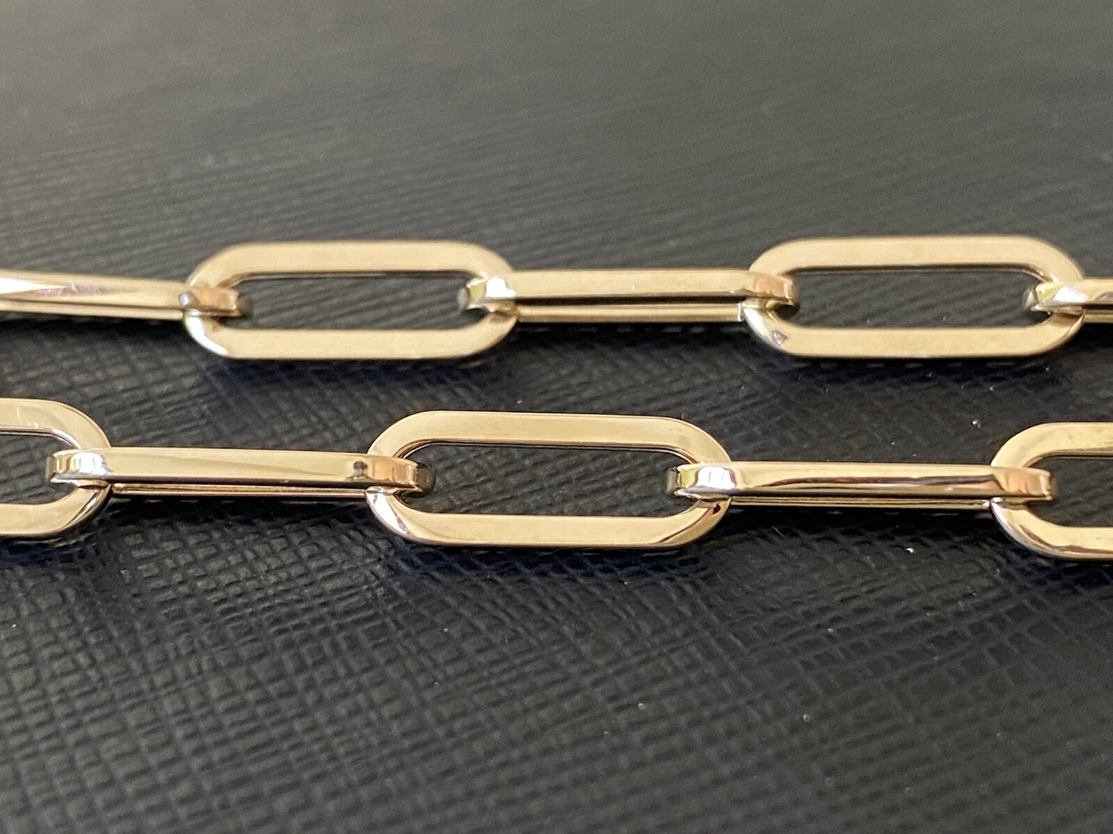 14K Yellow Gold 6 mm Bold Paperclip Bracelet Link Layer 7.5 inch 4.2 grams
