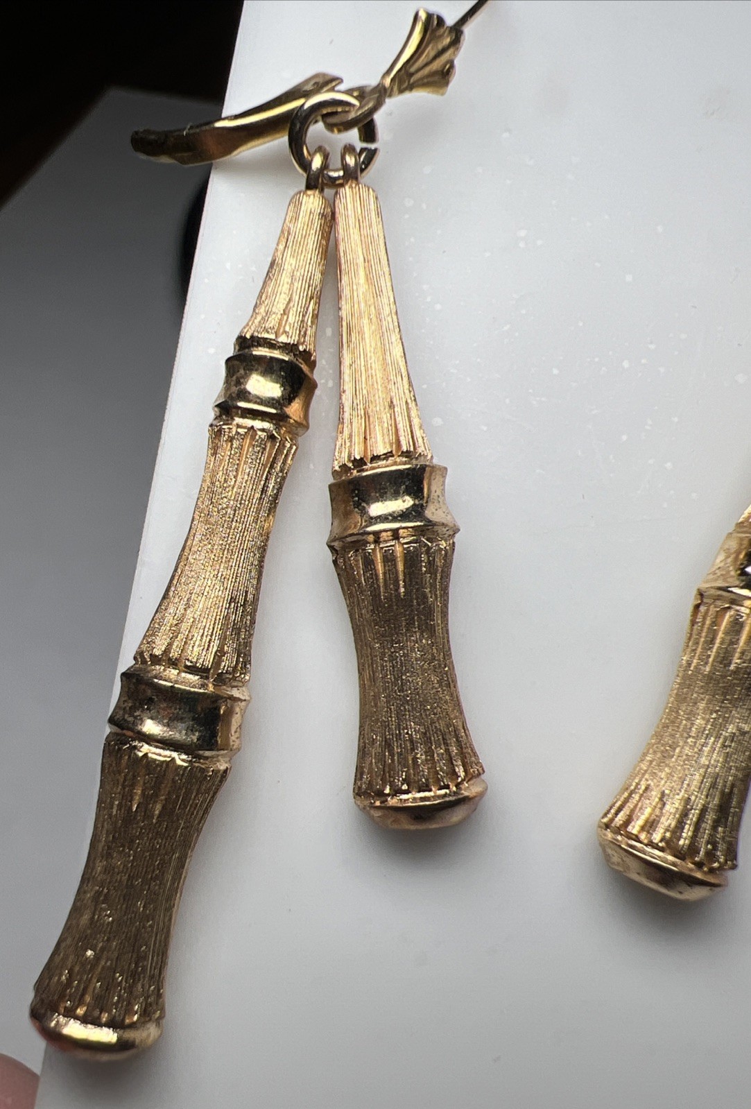 Vintage Avon Bamboo Magic Pierced Earrings 1972 Signed