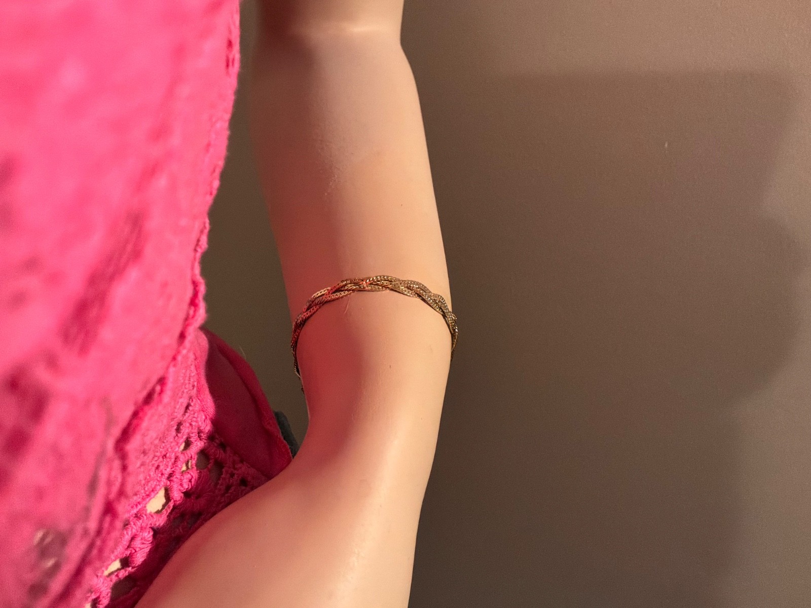 Monet gold, braided herringbone, 8 inch bracelet