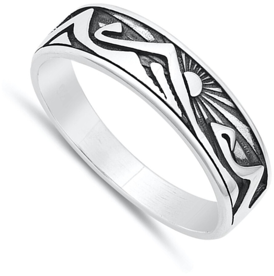 Mountains Sun Shine Nature Unique Ring New .925 Sterling Silver Band Sizes 4-10