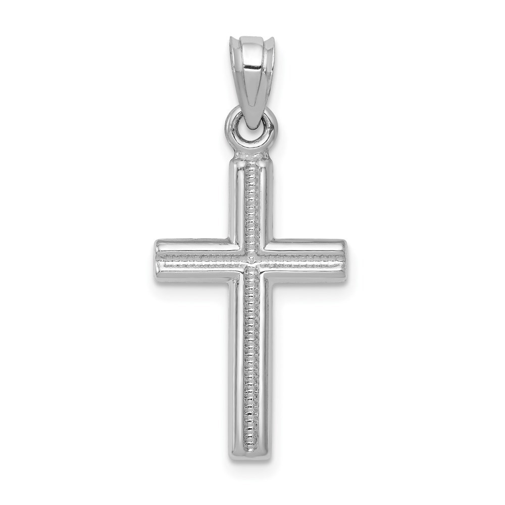 Real 14K White Gold Cross Pendant; Length 29 mm; Wt. 0.7 g