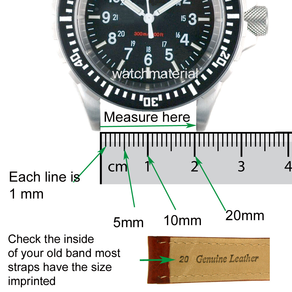 Strap Extra Thick Padded Watch Band Leather Brown Mens 18mm – 26mm