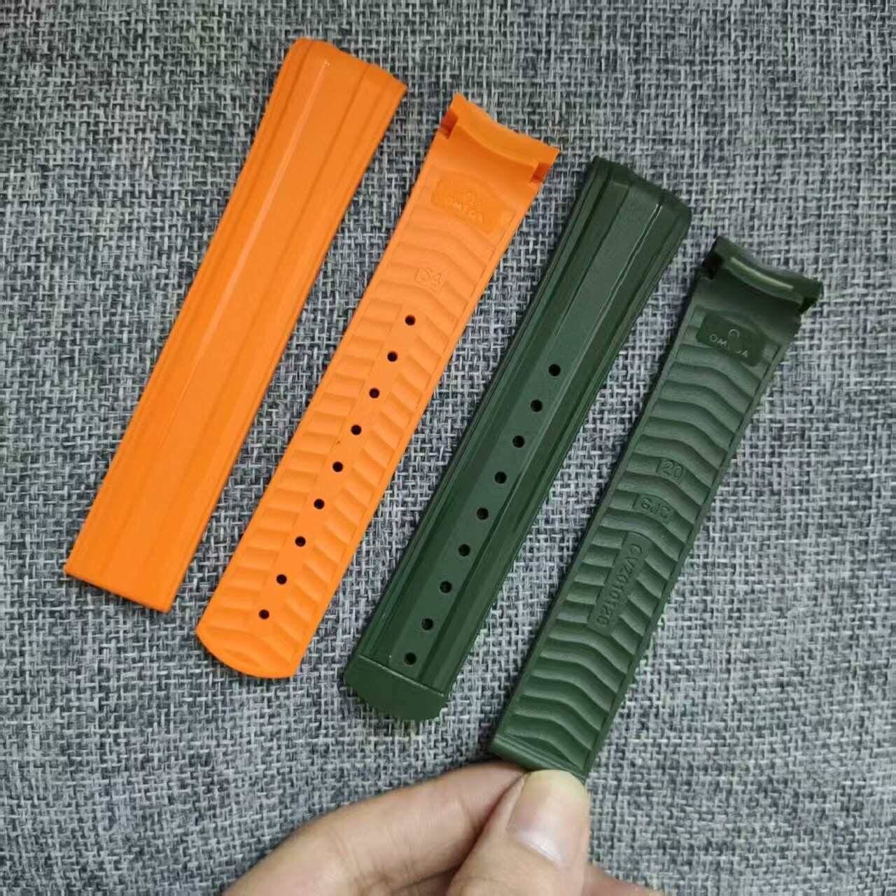 20mm FKM Rubber Strap Silicone Watch Band For Omega Seamaster Diver 300M 42mm