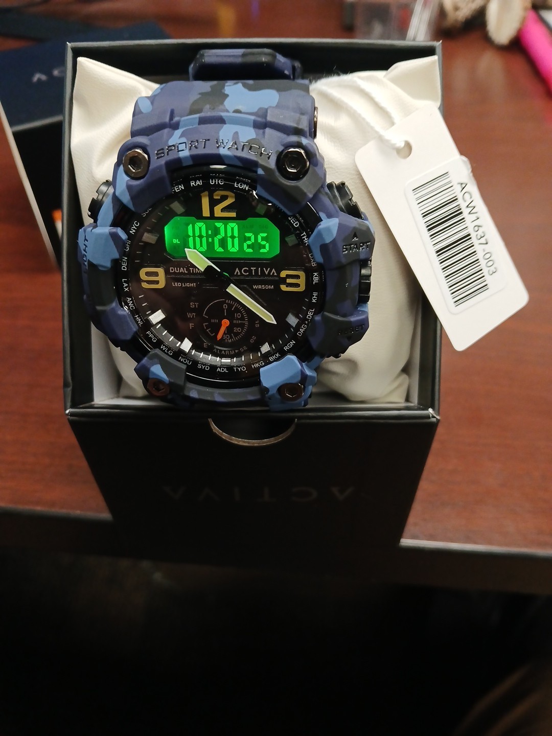 Activa x INVICTA Black Ops 56mm Men’s Watch Blue Camo Band ACW1637-003 NEW