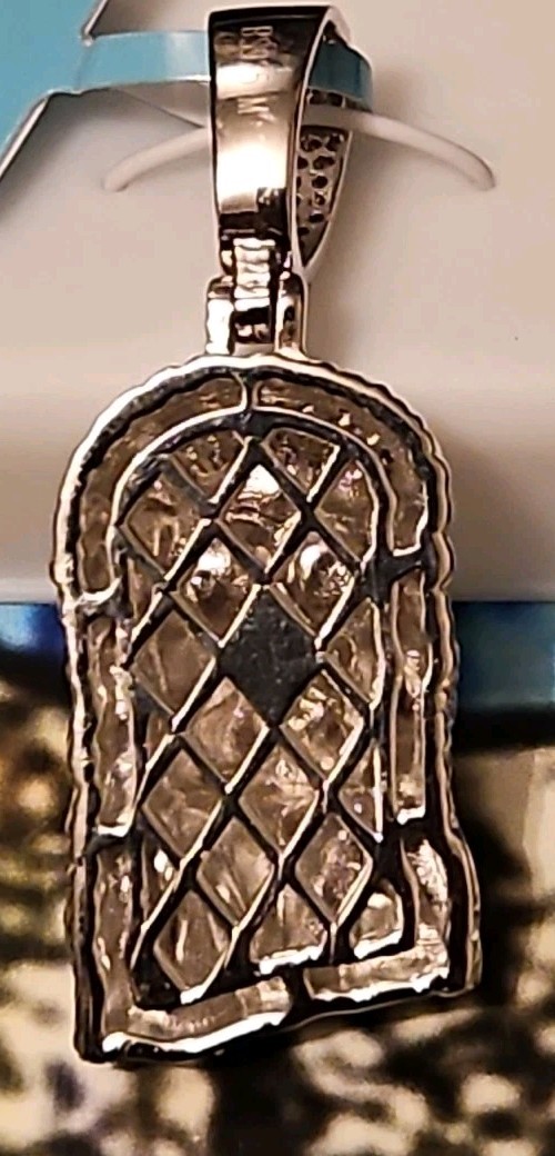 Jesus Pendant 925 Sterling Silver Moissanite 1.5″ .50 CTW VVSD