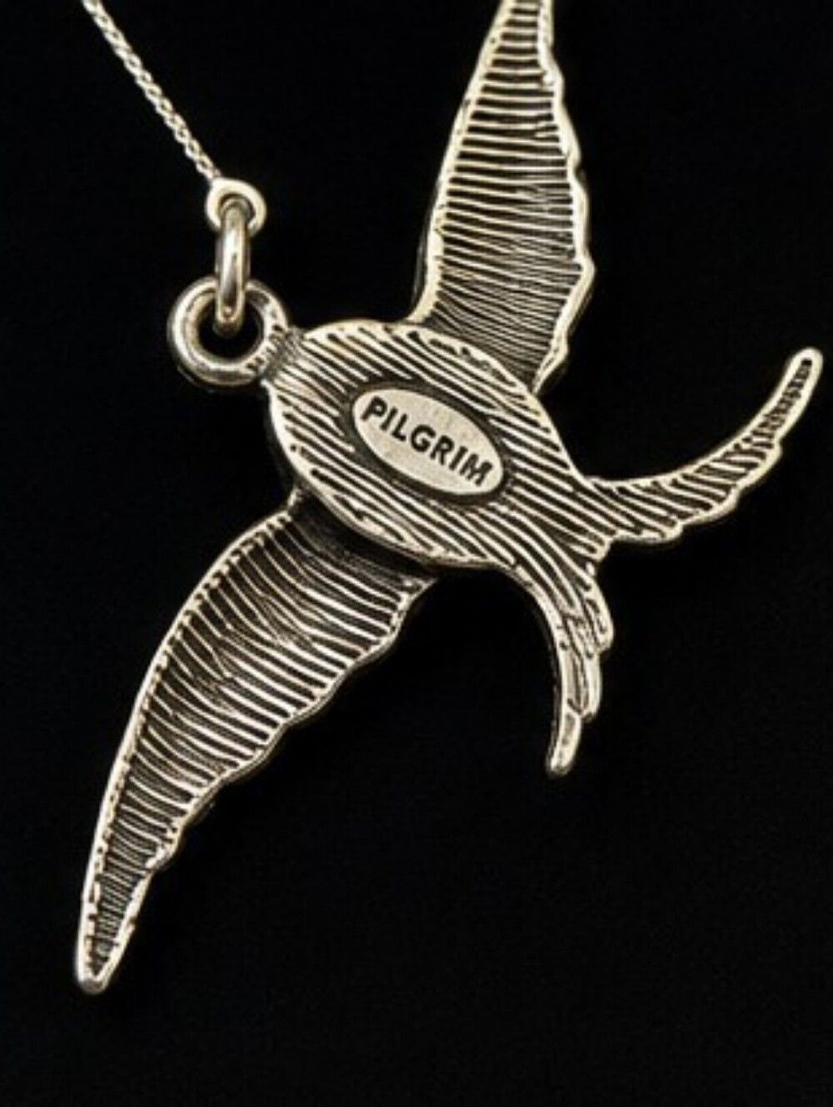 Pilgrim Danish Design Red Crystal Swallow Bird Necklace Signed NOS Retired Style