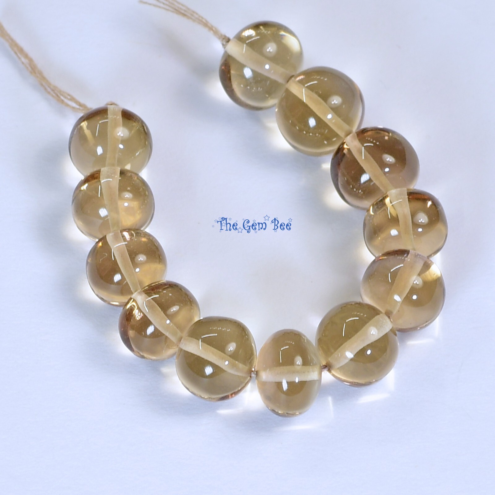 7.2mm to 7.8mm Champagne Citrine Smooth Rondelles Beads 3″ strand