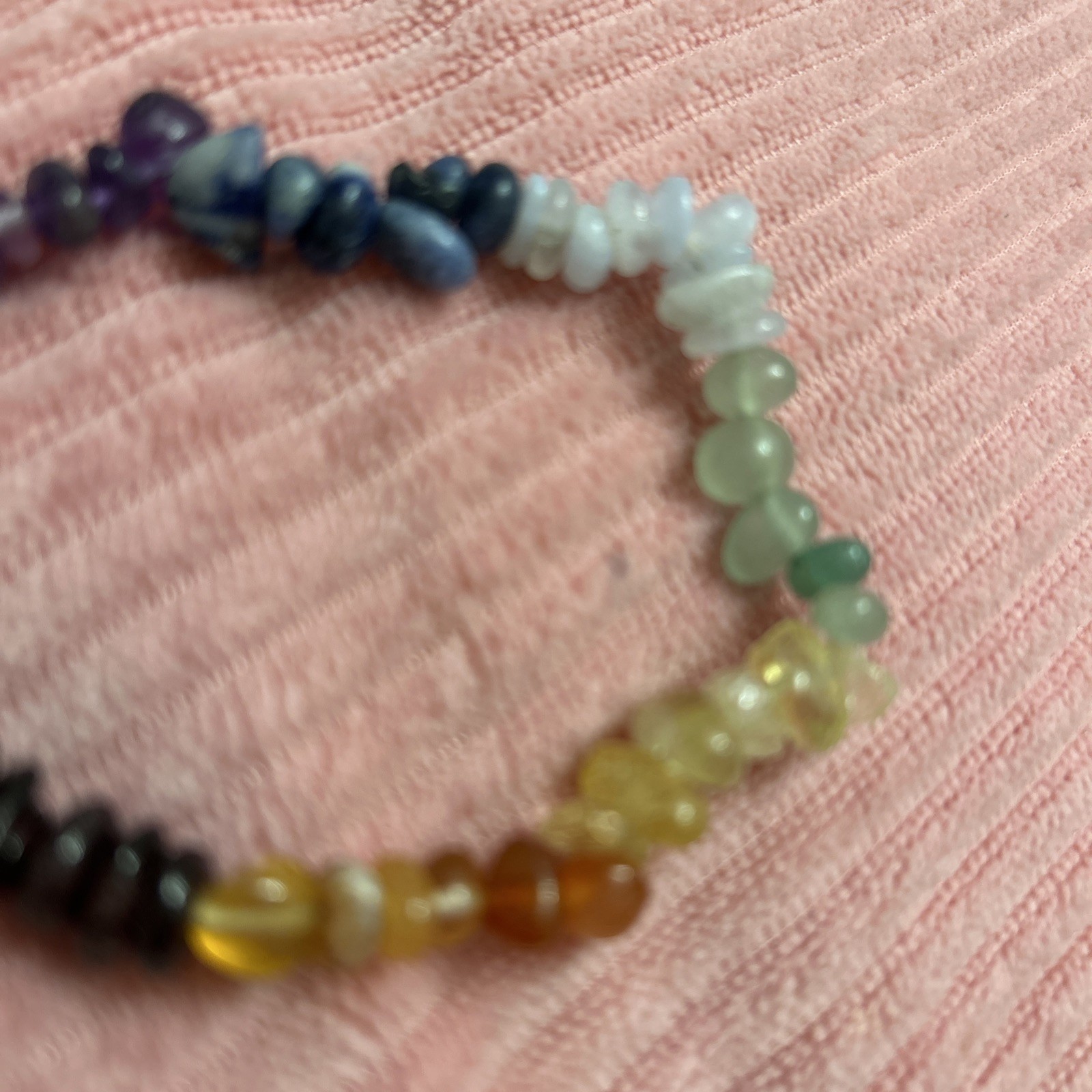 Chakra Chipstone Bracelet Natural Crystal Healing Stone Stretch Bracelet