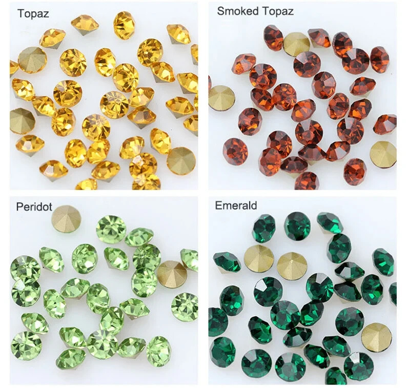 144pcs Pointed Back Rhinestones Tiny Loose Rhinestone Sparkling Crystal Beads