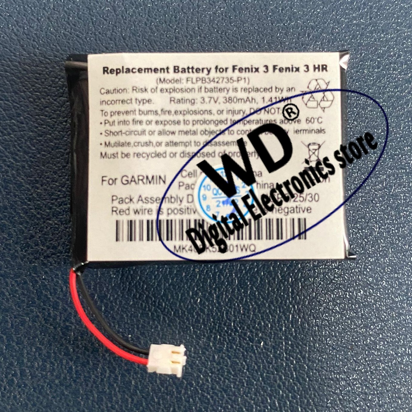 US Seller 3.7V 380mAh 1.41Wh Battery For Garmin Fenix3 Fenix3 HR 361-00034-02