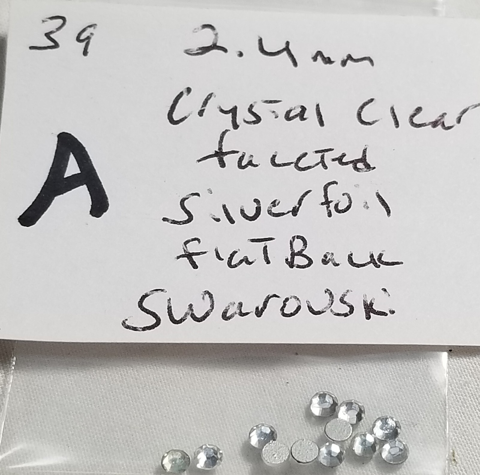 VTG Flatback Cabochon & Faceted Round Rhinestone 1mm 2mm Swarovski Czech WG 9000
