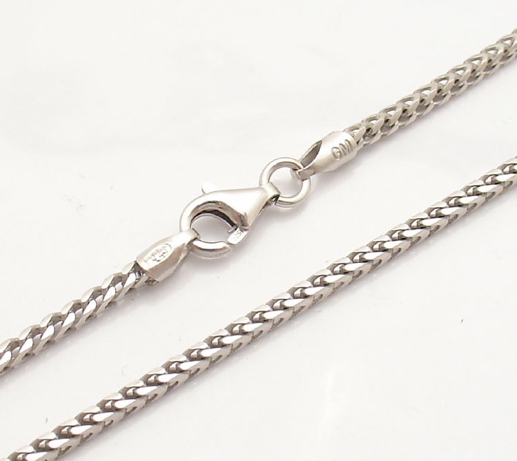 2.3mm Mens Anti-Tarnish Solid Franco Chain Necklace Real 925 Silver ITALY