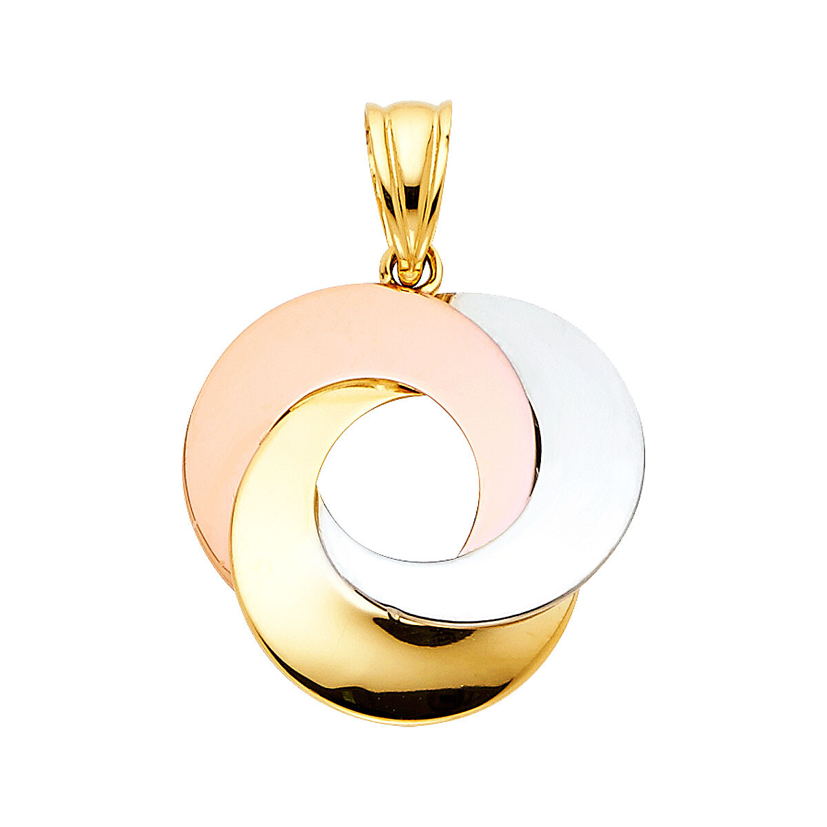 GOLD -14K Tri Color Eternity Charm Infinity Love Knot Pendant For Necklace Chain