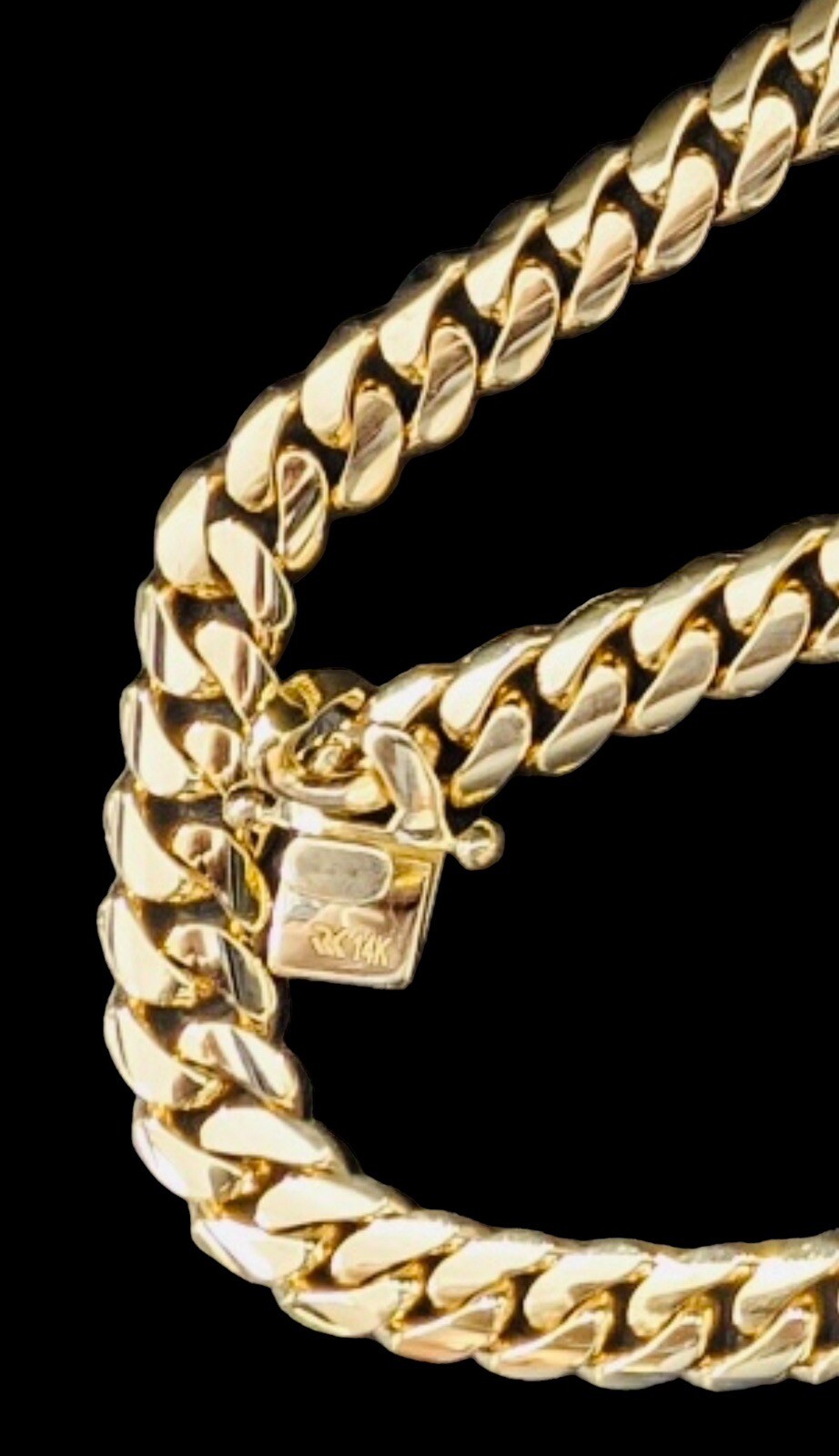 14k Solid Real Yellow Gold Miami Cuban Curb Link Chain 7mm 24″ Necklace Box Lock