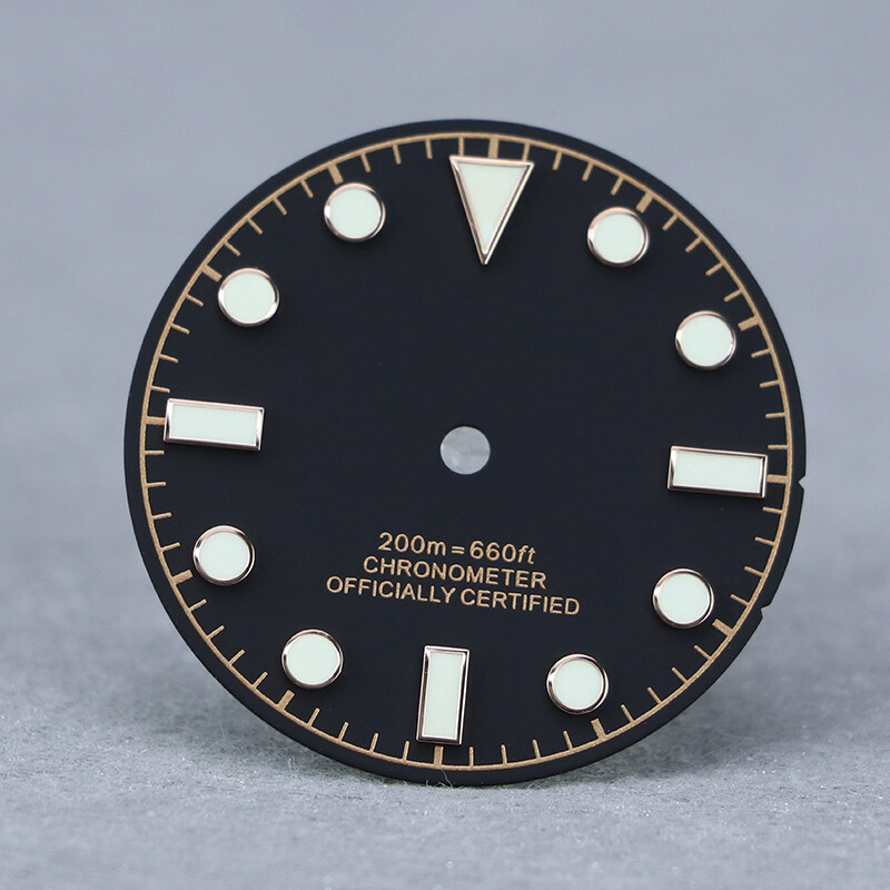 28.5mm dial matt black retro Tudor NH35 dial modified universal SKX007 BGW9 lume