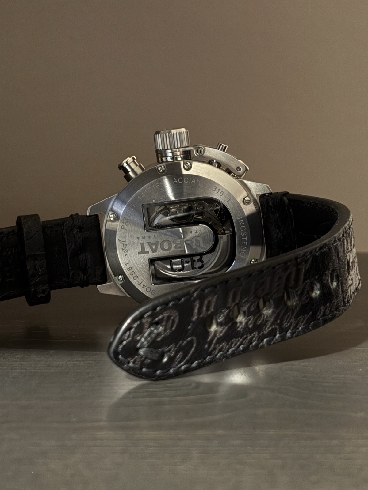 U-BOAT Italo Fontana Automatic Tungsten Chronograph Date Green Dial Leather 100m