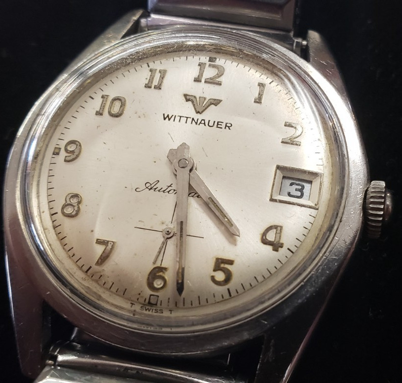 Gents White Wittnauer C11ka Automatic Date Cleand OILED Serviced. New Stem.