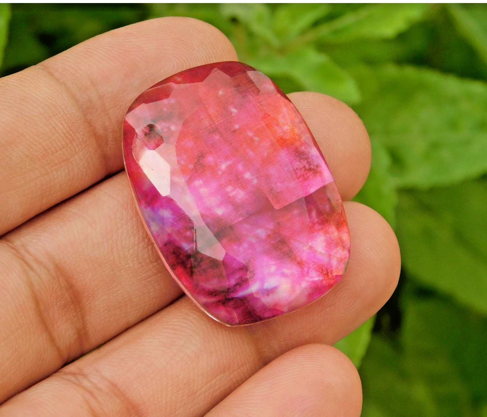 61.00cts. Huge Natural Cushion Canadian Fire Ammolite Loose Gemstone