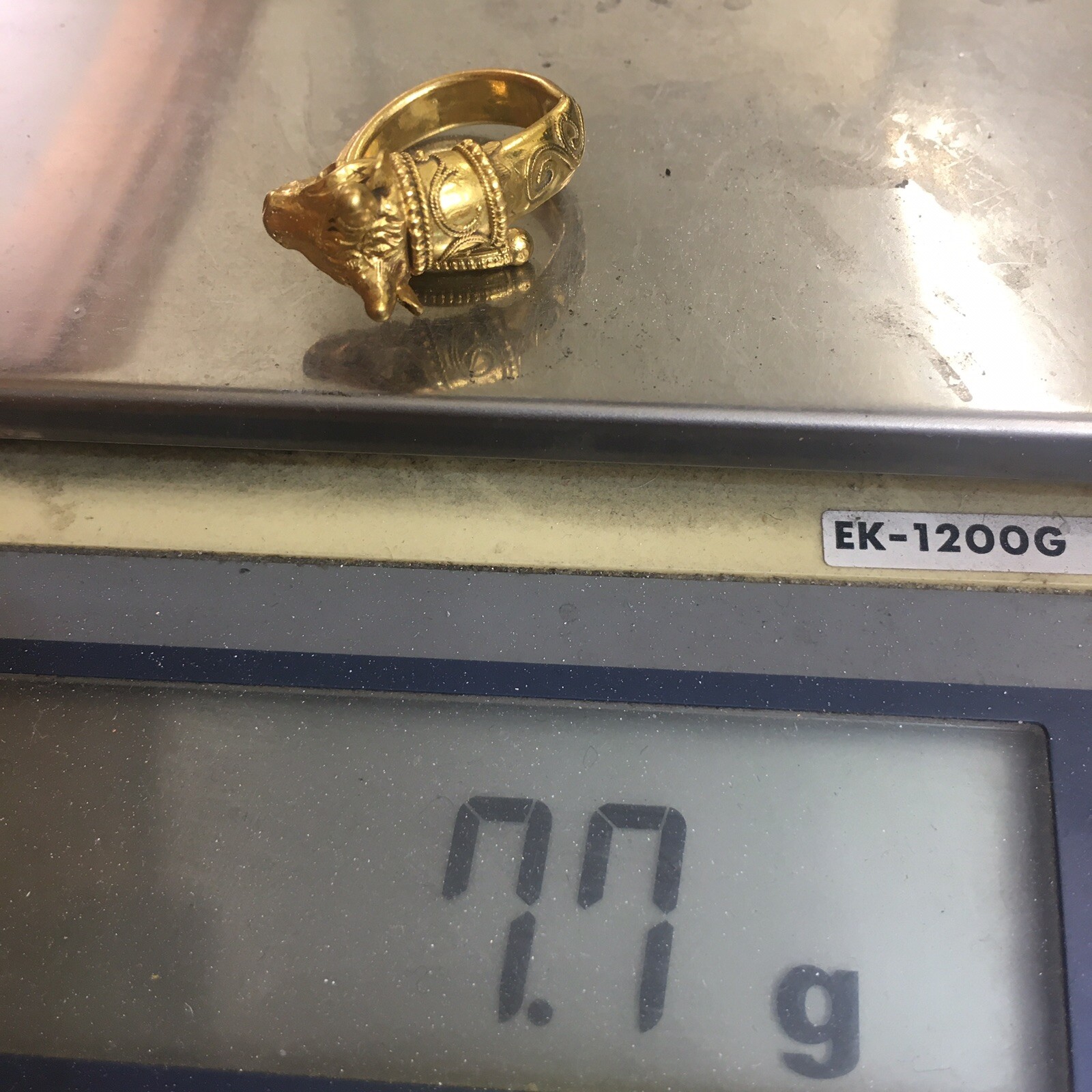 Antique 22K GOLD El Toro Ring 7.7 Gram Size 5 Adjustable Granulation Hand Made