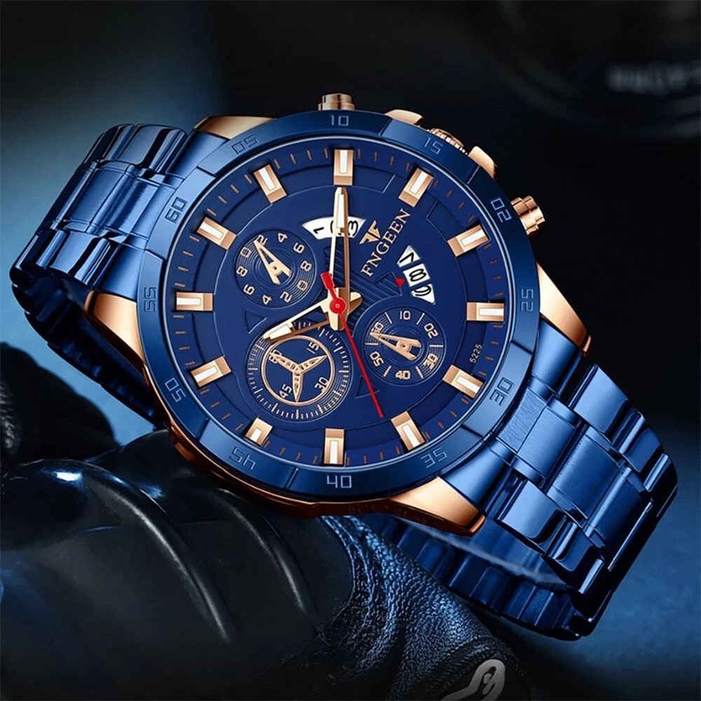 Waterproof Men Watch Stainless Steel Quartz Classic Business Luminous Wristwatch