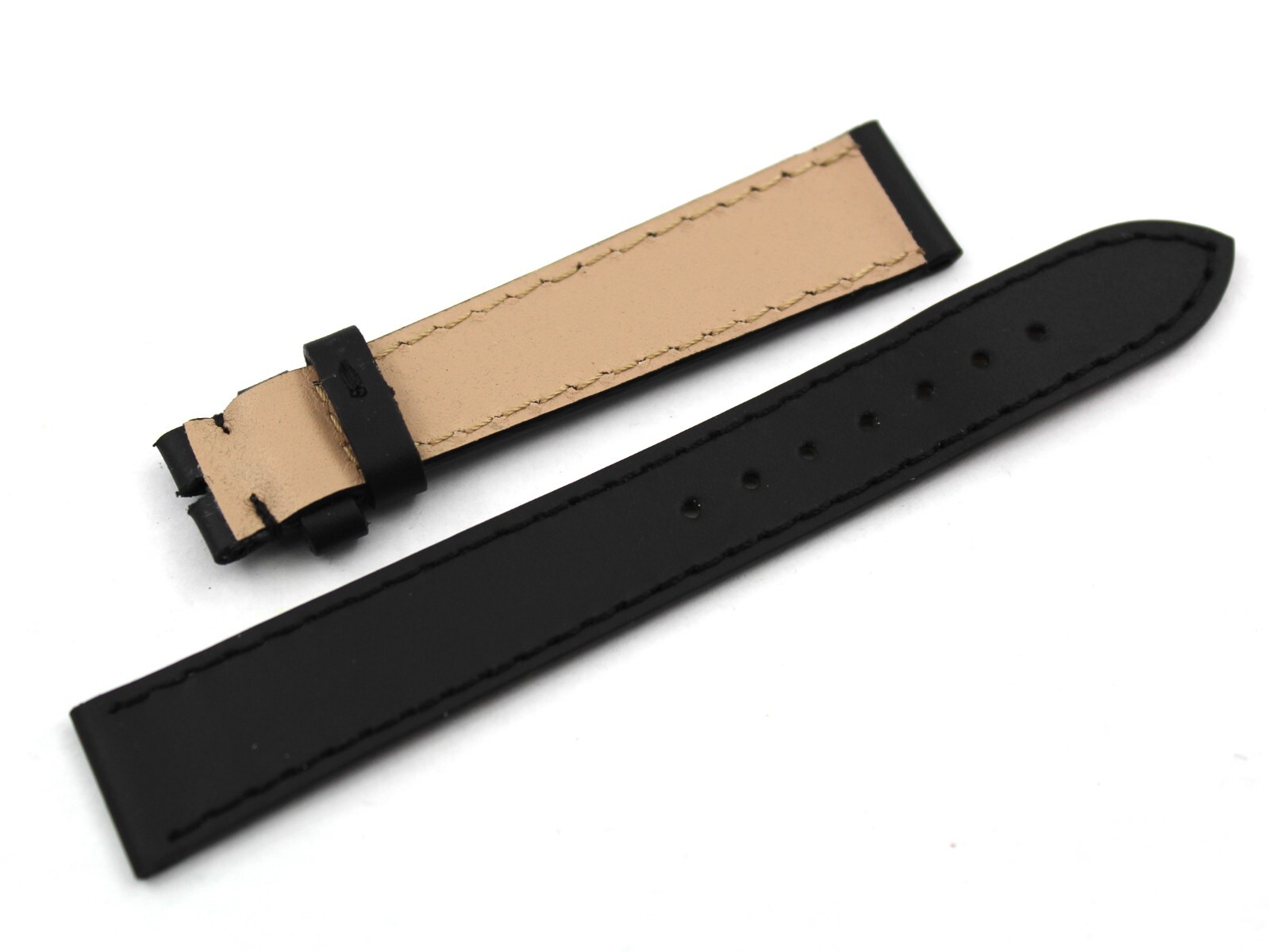 Genuine Black Leather Strap 16/14mm Accessories Spare Parts Luxury Leather Women Made Italy