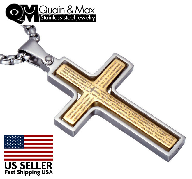 Stainless Steel SPIN CROSS Pendant With FREE Chain for Men and Women