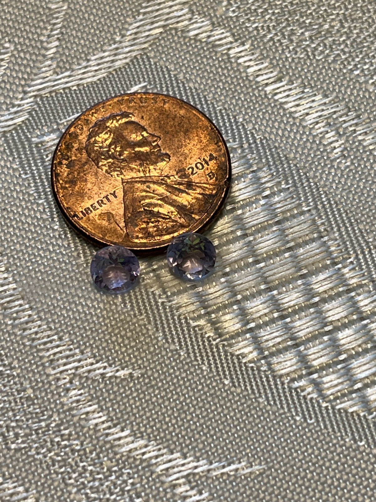Two Natural 5mm round Amethyst-Not heat treated or enhanced
