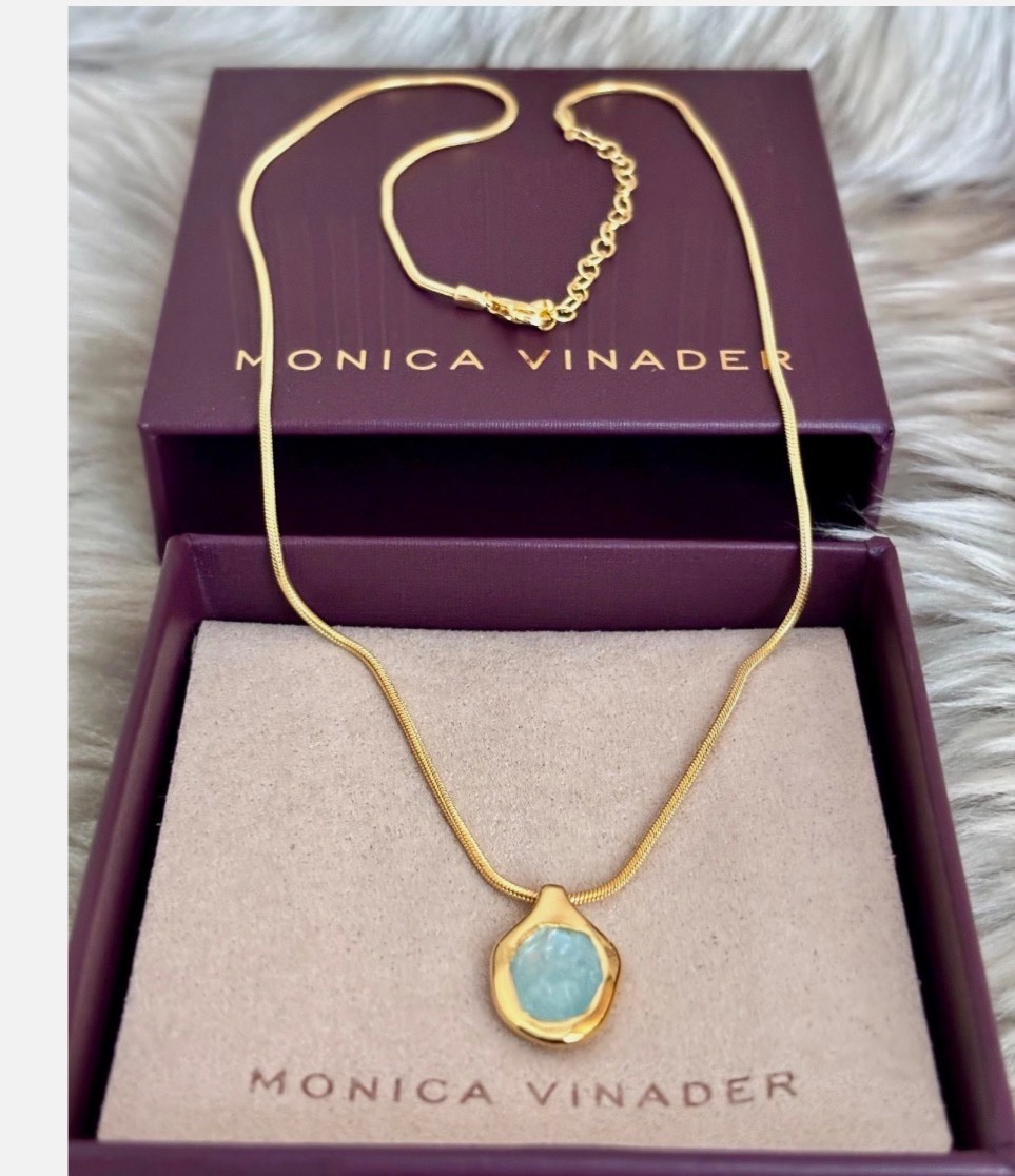 MONICA VINADER 💎 Odyssey Chain Necklace 18k Gold & Aquamarine £199