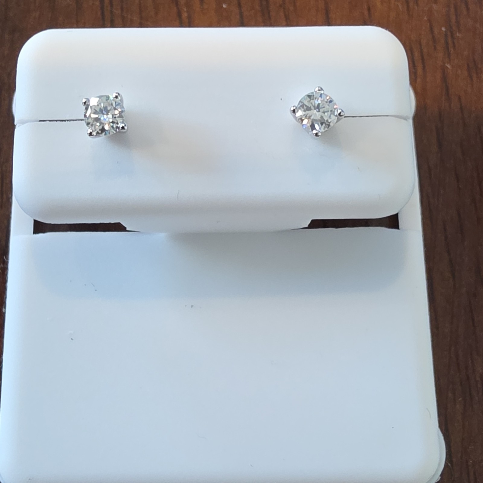 925 Sterling Silver Moissanite Round Stud Earrings, Butterfly Pushback