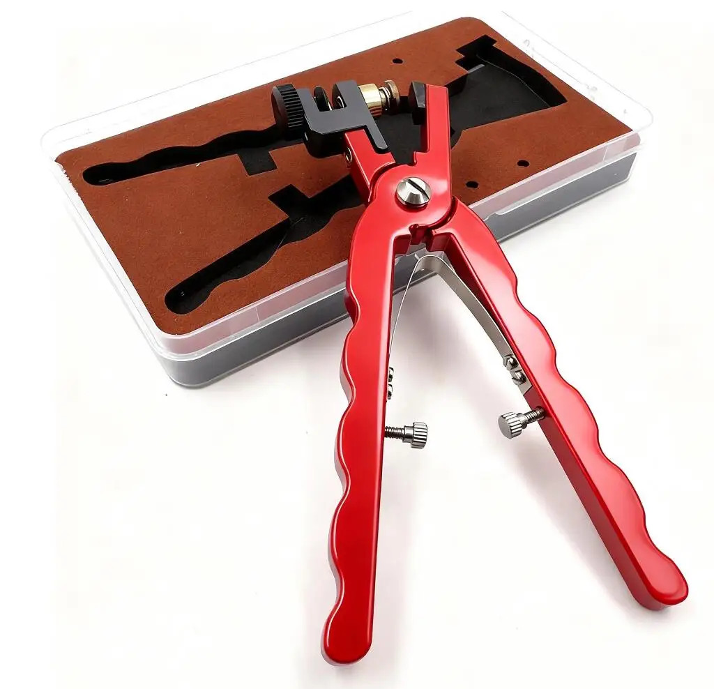 Leather Watch Band Cutting Plier Spring Bar Tool Red Straight