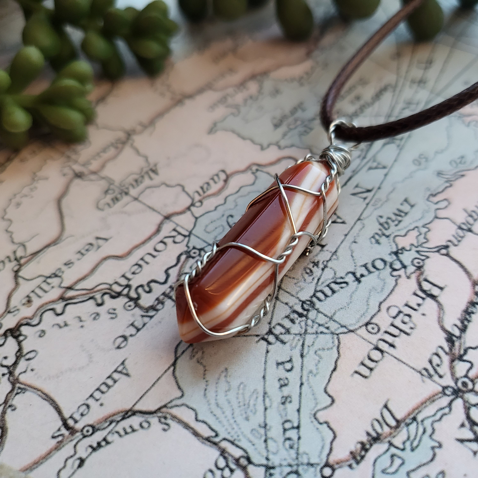 Carnelian DT Point, Wire Wrapped Pendant