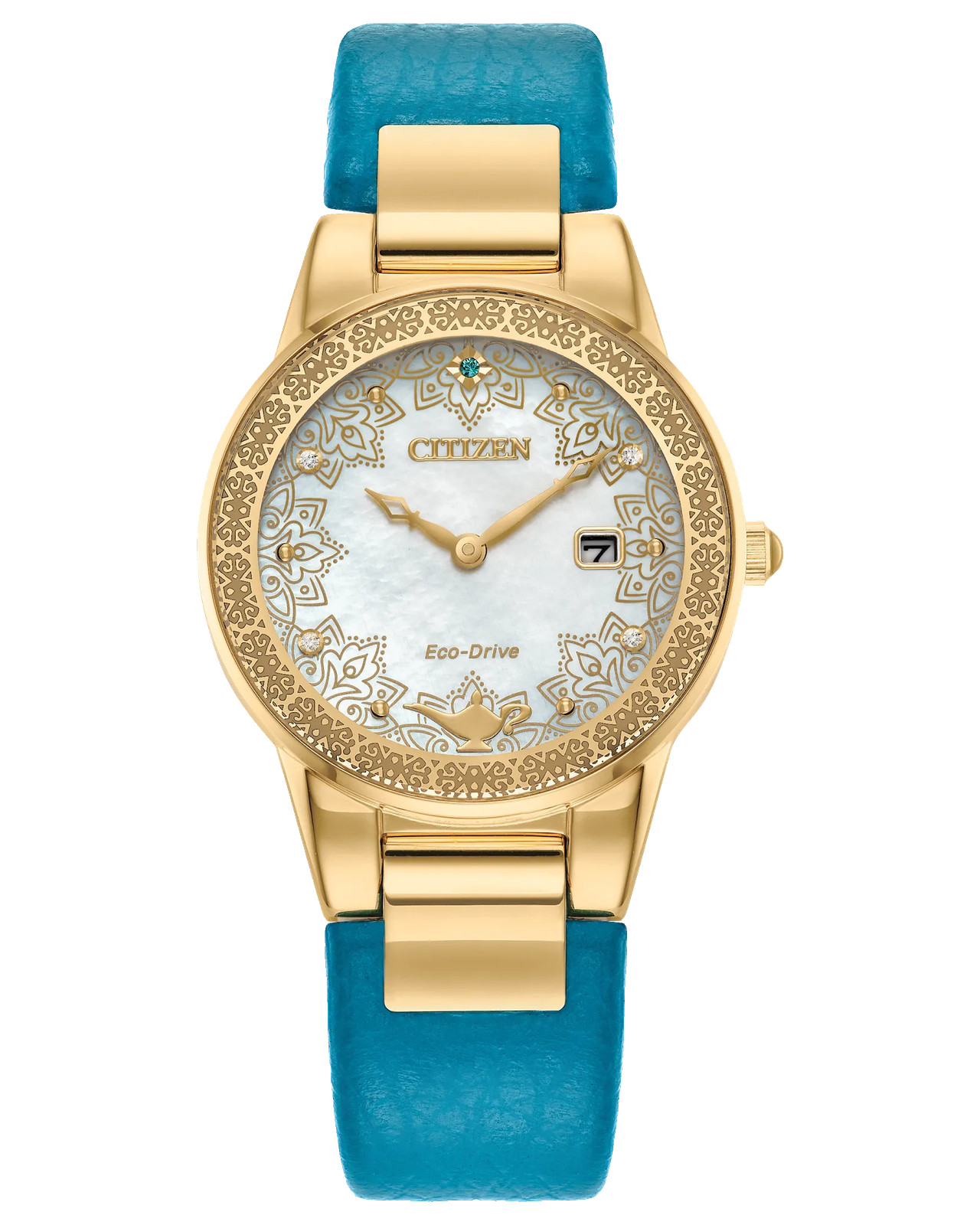 CITIZEN DISNEY ALADDIN GA1072-07D WHITE DIAL BLUE STRAP 30MM WOMENS WATCH