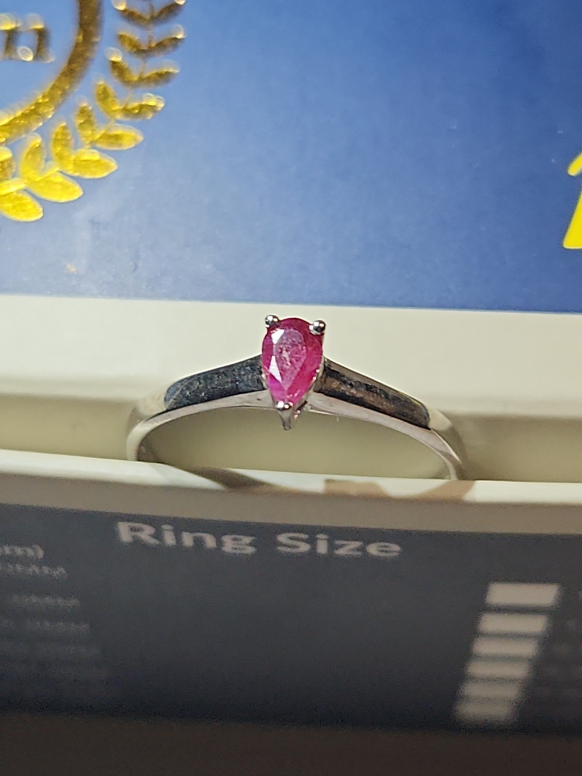 Size 6.5 0.25 Carat Pear Cut Ruby And Sterling Silver Ring By Sebastian