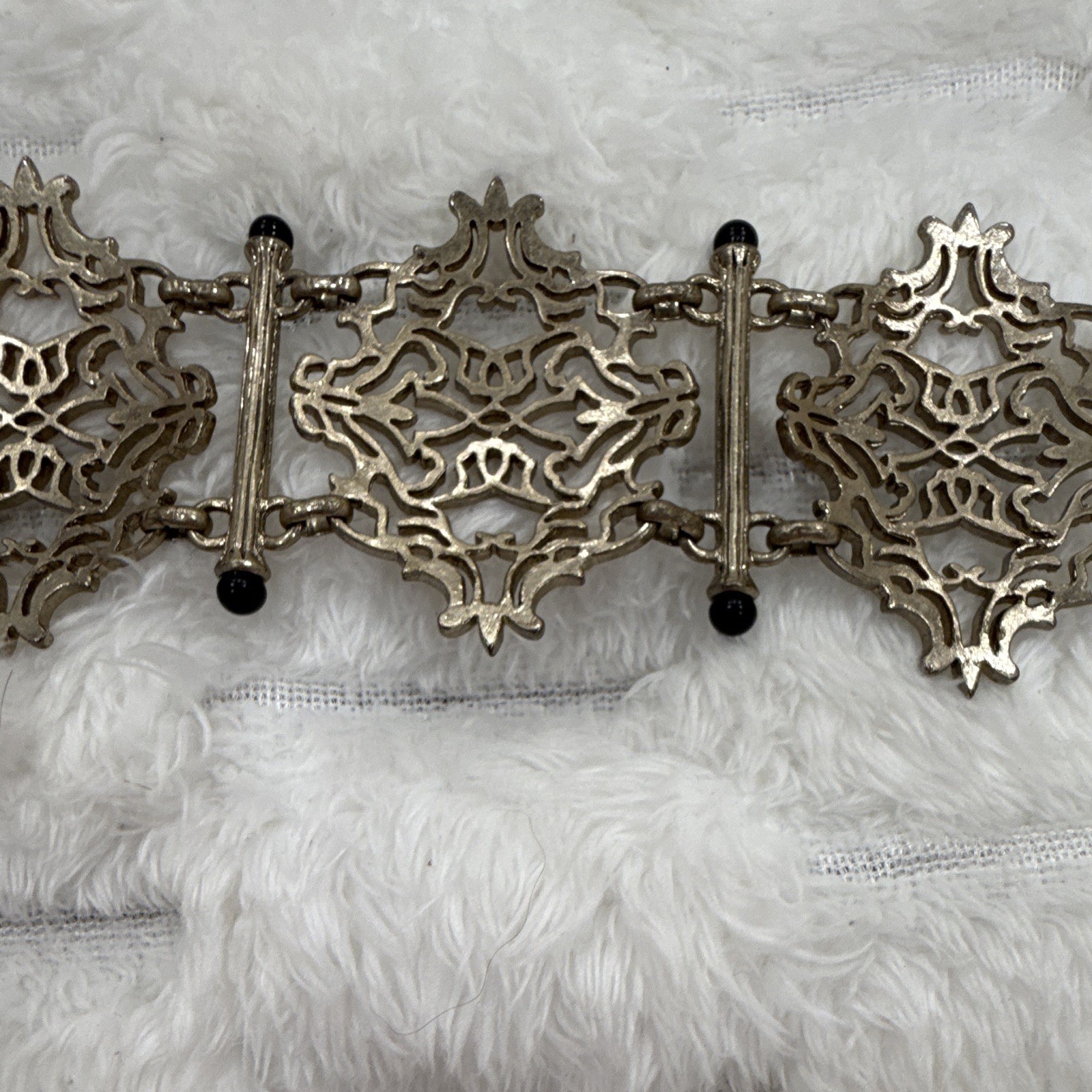 Vintage KCR Silver Tone Oval Link Bracelet – Box Clasp Signed Approx 7 in