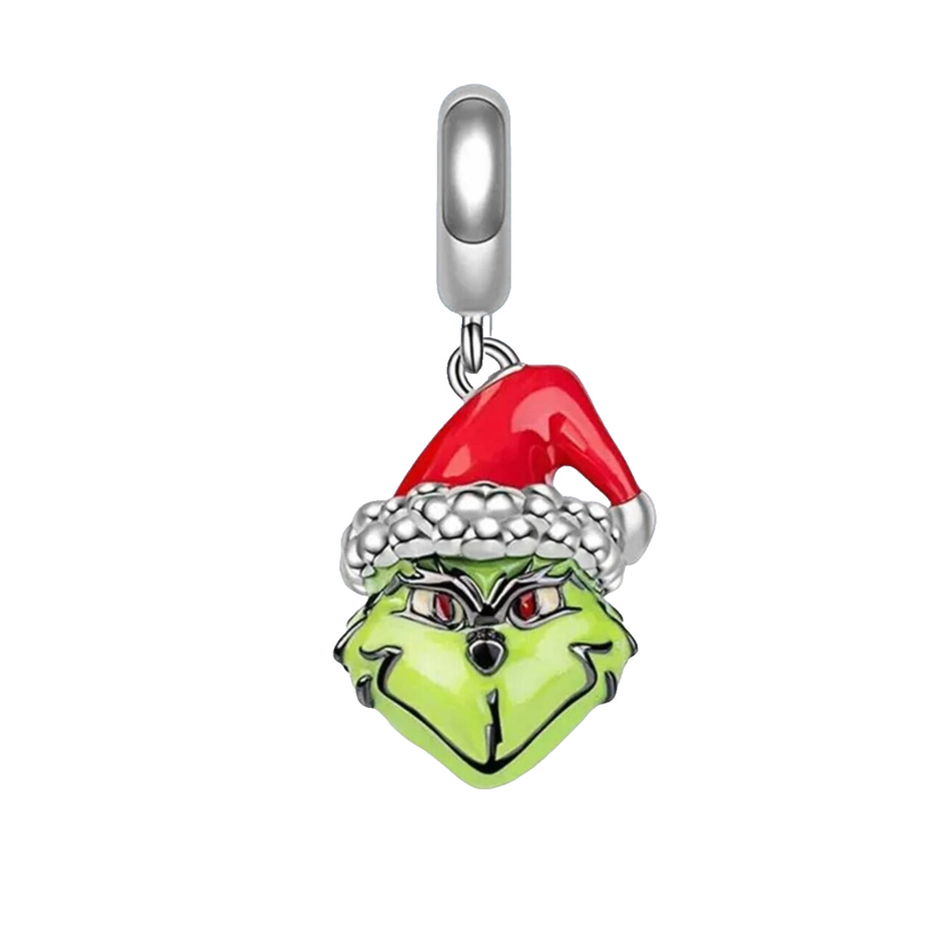 DR. SEUSS GRINCH STOLE CHRISTMAS STERLING SILVER BRACELET CHARM PENDANT & POUCH!