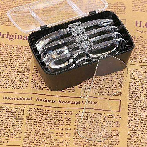 Magnifying Glass LED Light Head Loupe Jeweler Watch Bright Magnifier with 5 Lens