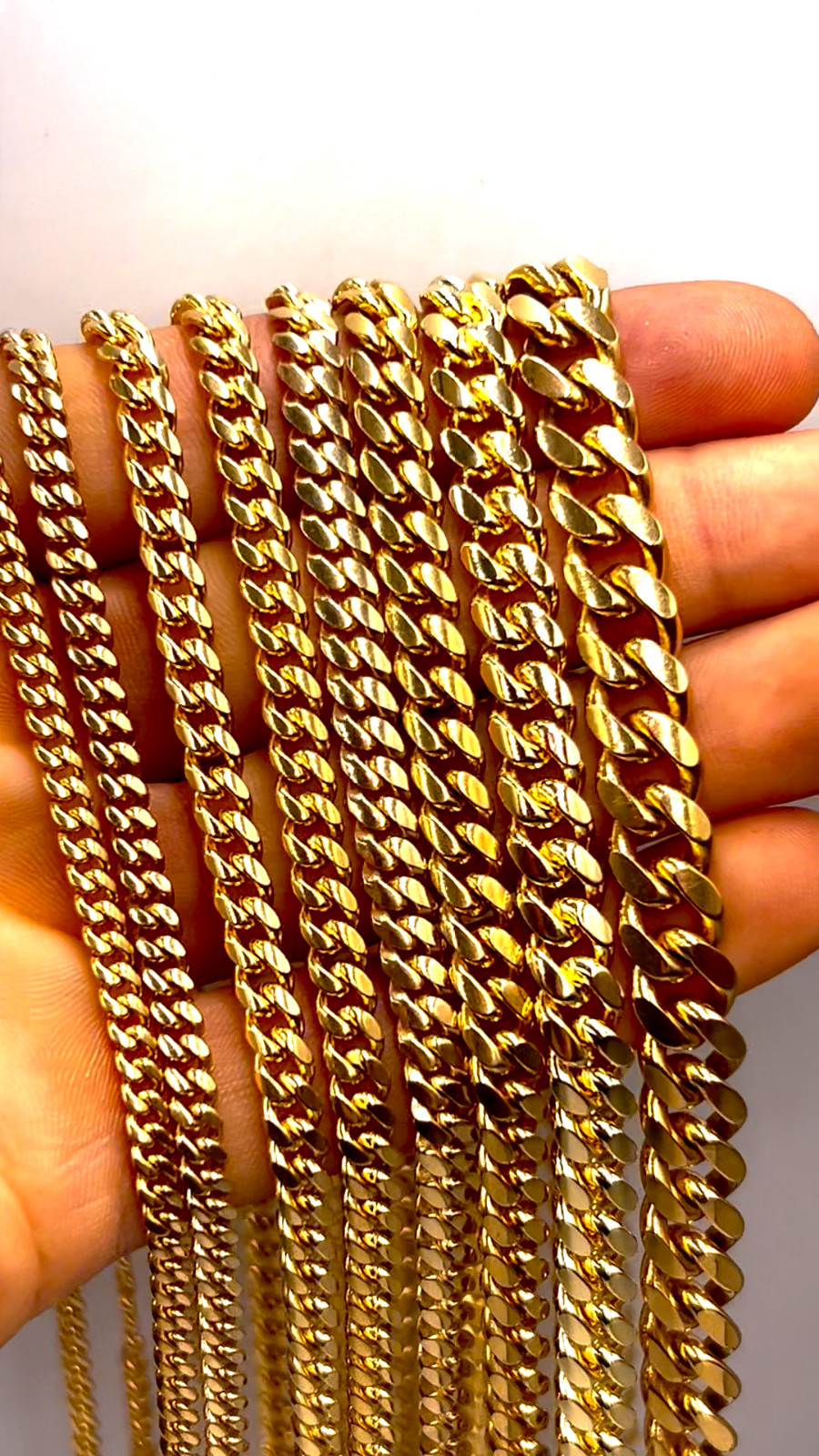 10K Yellow Gold SOLID Miami Cuban Necklace Bracelet Chain Lobster 2mm-10mm 7-30″