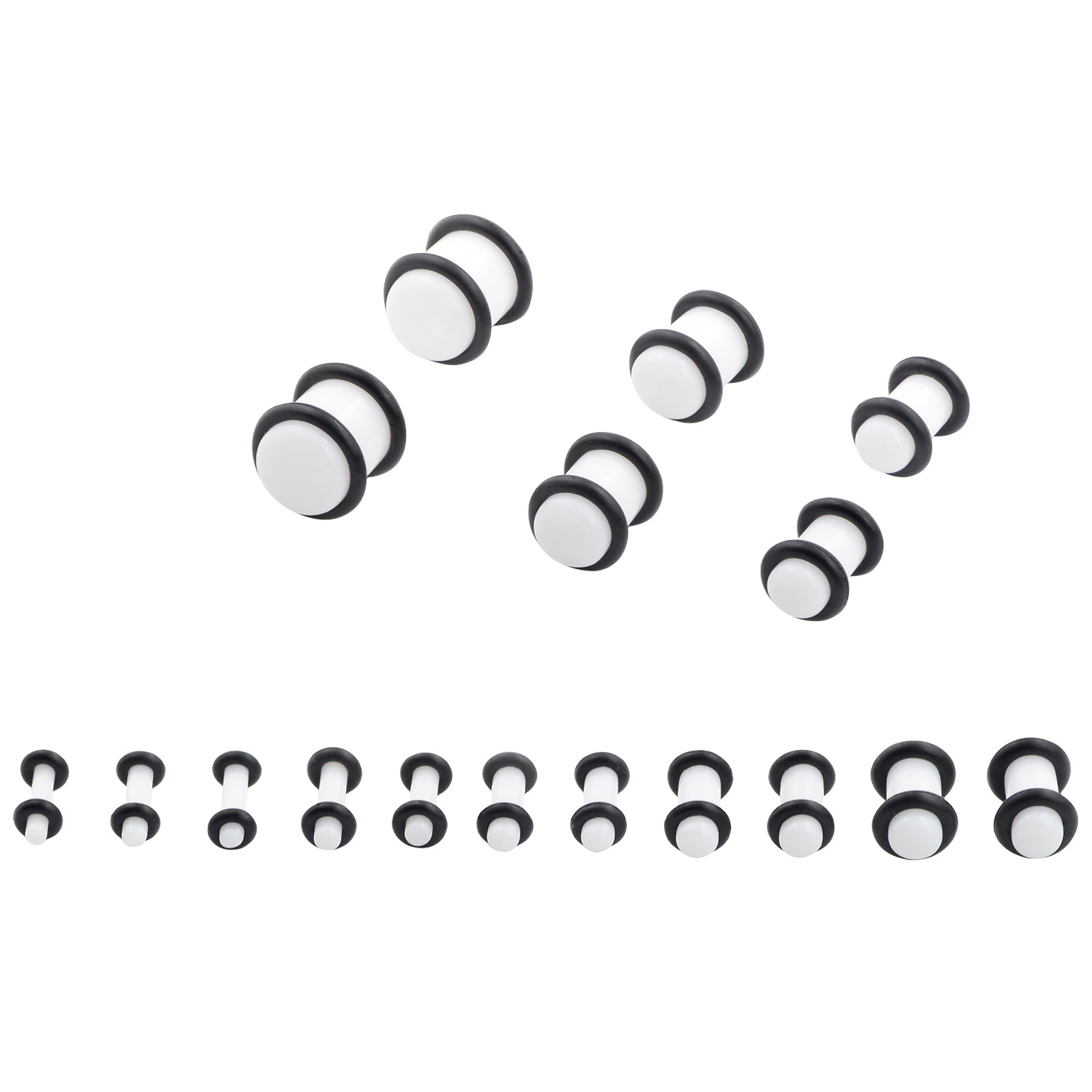 64Pcs Taper Kit Set Tunnel Gauges Acrylic Plug Ear Stretching Expander 14G-00G